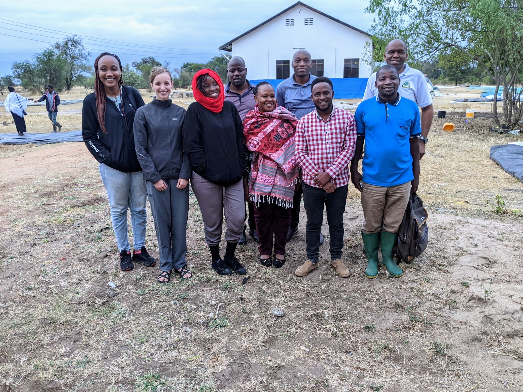 Alix (second from left) with her research group in Tanzania.