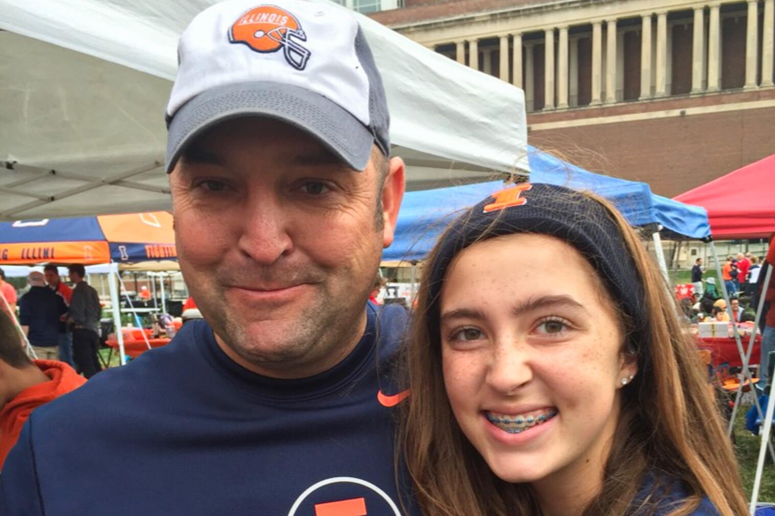 Jacqueline Springer and Jay Haning tailgating at the Illinois Homecoming game in 2015.