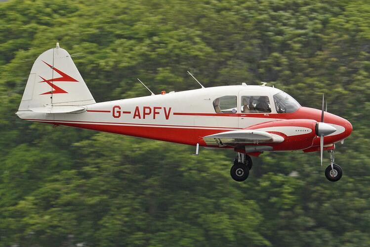 A small airplane of the type used in the study to upscale ground images to the satellite scale