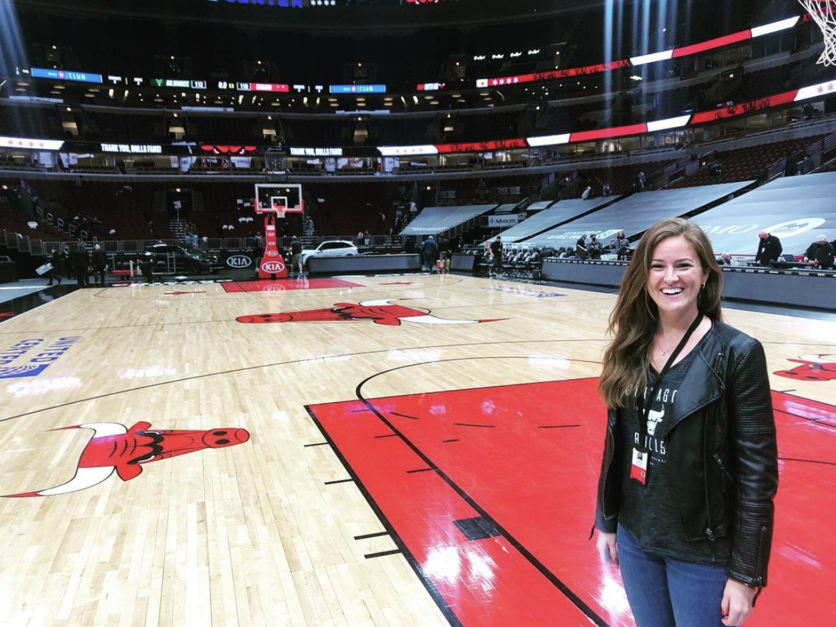 Jenny Westerkamp at Chicago Bulls Basketball Court