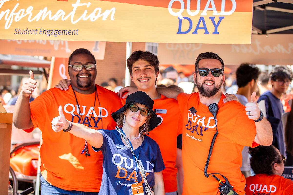 Students and staff at Quad Day
