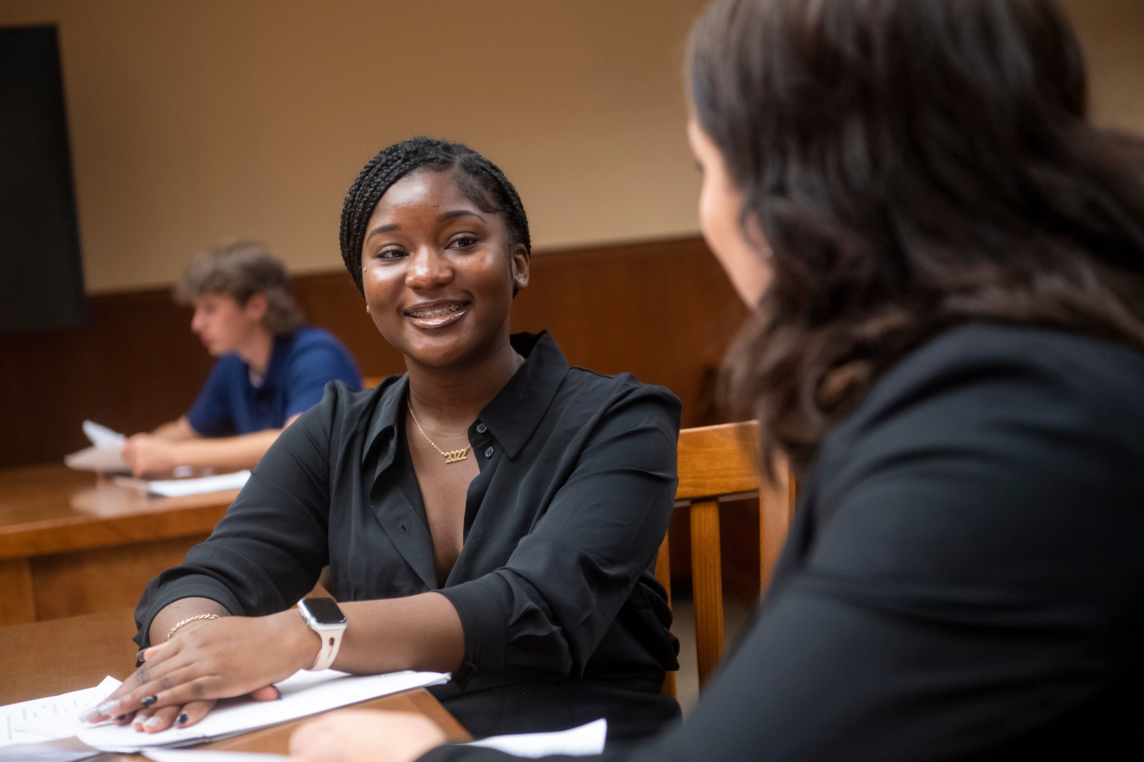 Student works in classroom 