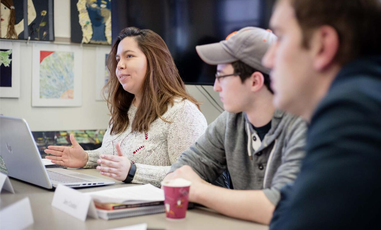 Students sitting in a classroom