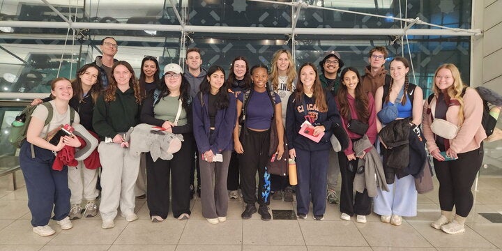 Group of students at the airport