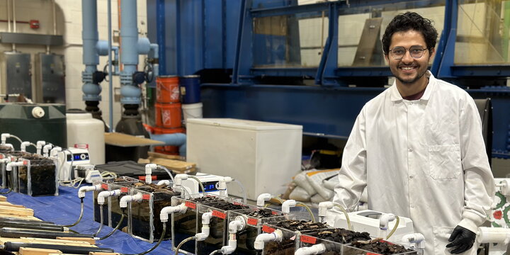student in lab