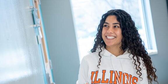 Student smiling