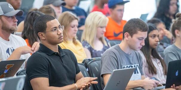 Students sitting in class
