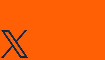 blue x icon on orange background