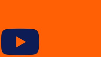 blue youtube icon on orange background