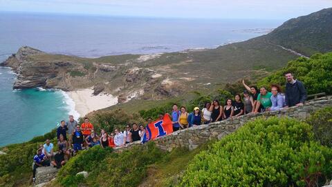 Study abroad students at Cape Point