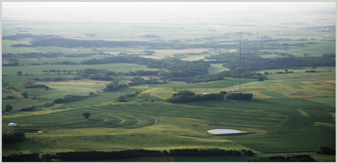 A green landscape seen from above