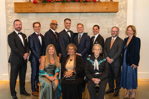 A group picture of the 2025 Alumni Award recipients taken at the celebration gala. 