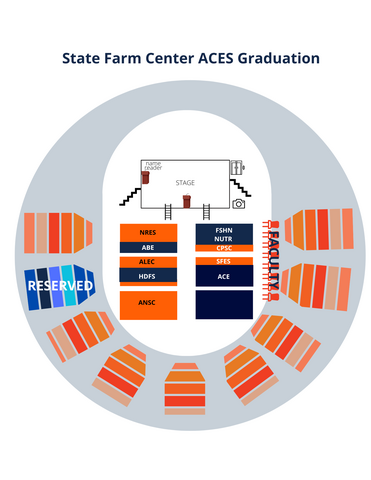 Department Seating for ACES Graduation Ceremony