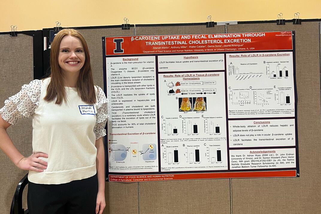 Allanah Martin standing next to her presentation