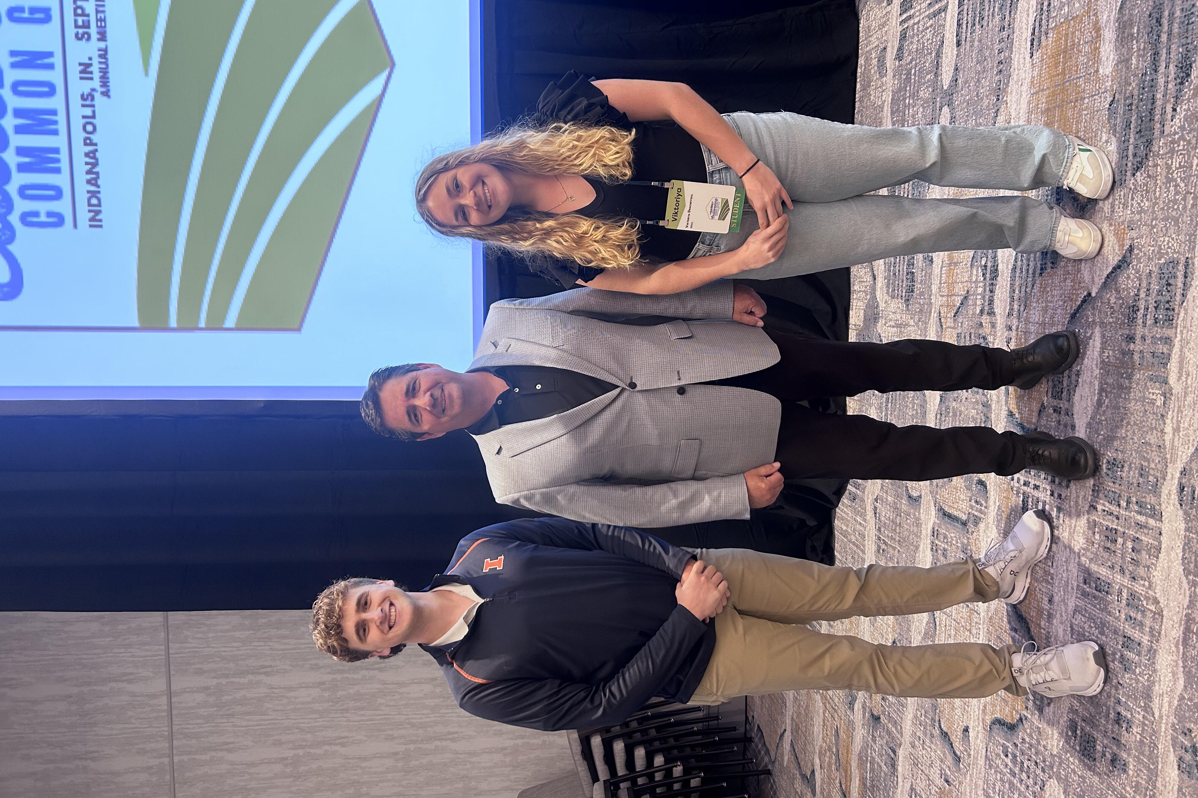 Miller and Dragnevska with the Director of the Illinois Department of Agriculture: Jerry Costello