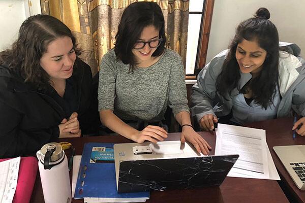 L to R is Kristin Iverson, Christina Fernandez, and Anoosha Memon.