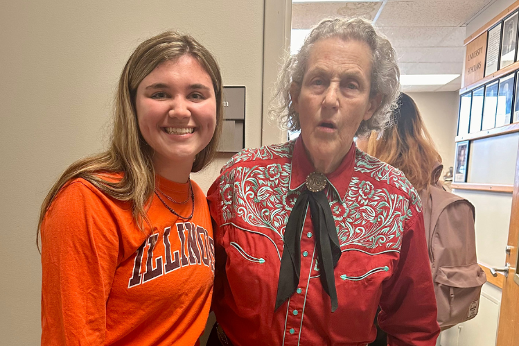 Blog author Carlie Mettler with Temple Grandin