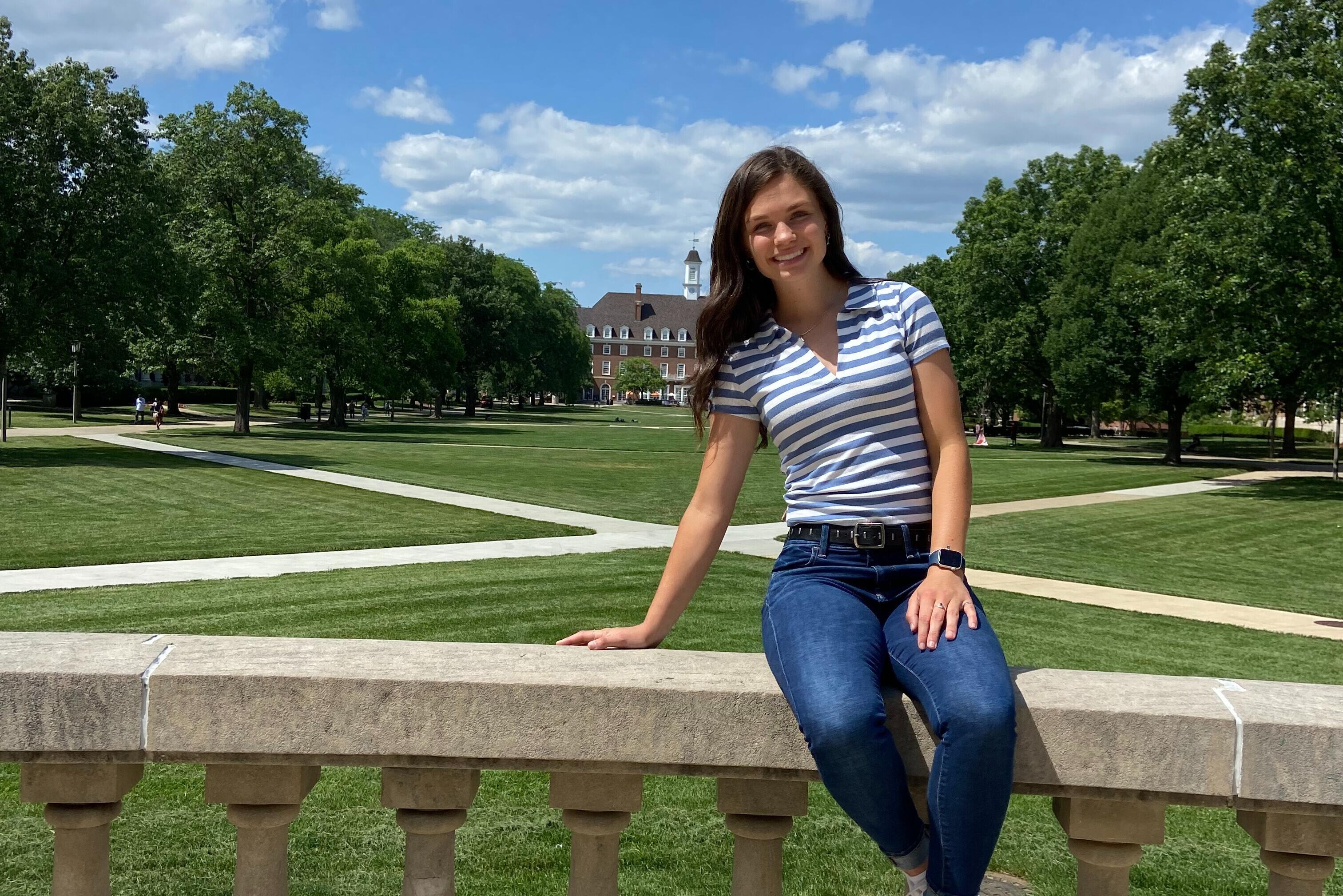 ALEC Freshman, Jennie Abbott on the Main Quad 