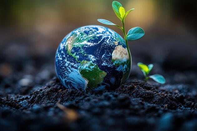 sprout out of earth, stock image