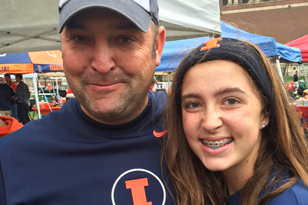 Jacqueline Springer and Jay Haning tailgating at the Illinois Homecoming game in 2015.
