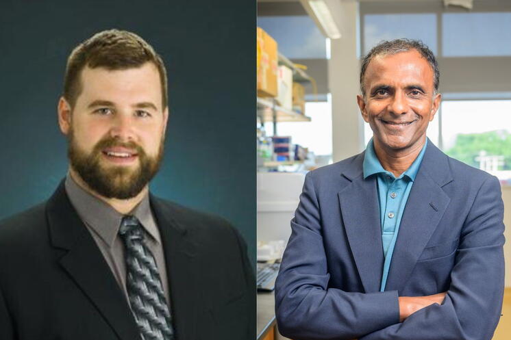 Cancer Center at Illinois members Jason Ridlon (left) and Joseph Irudayaraj (right) Cancer Center at Illinois members Jason Ridlon and Joseph Irudayaraj
