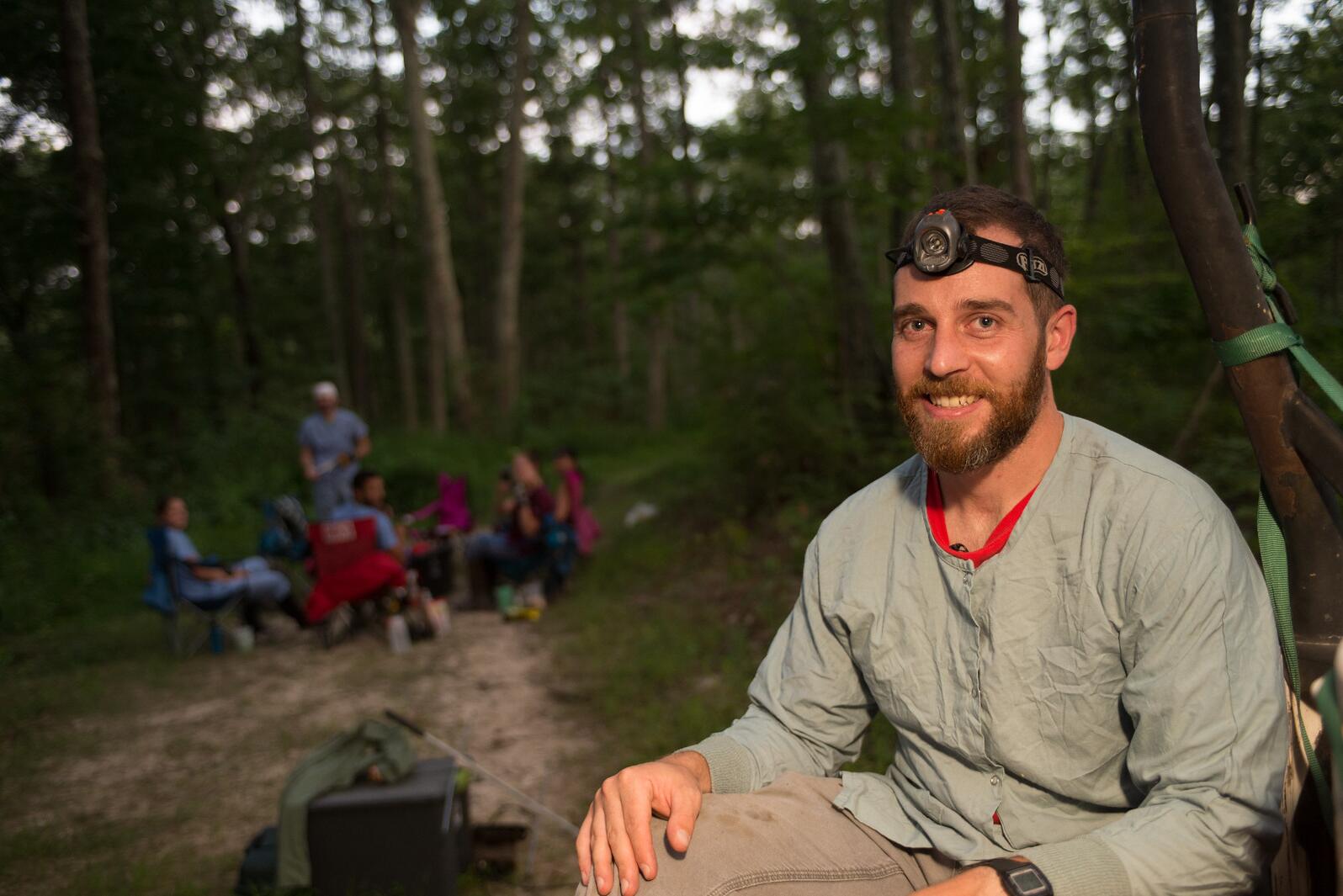 Tim Divoll at one of the field sites in the study