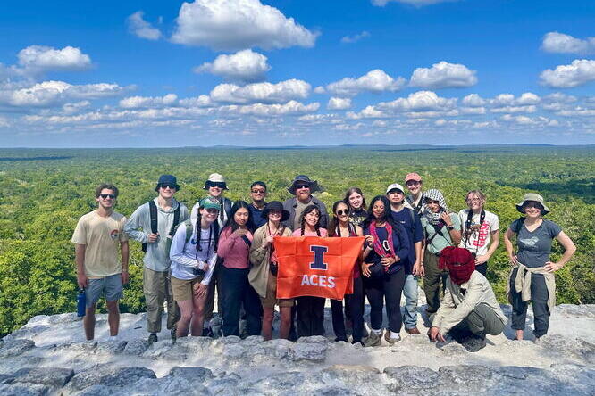 students in Mexico with ACES flag
