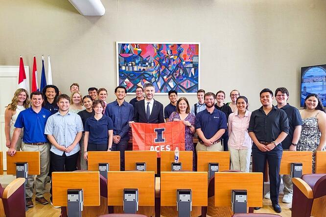 Illinois students visit with the Mayor of Dubrovnik
