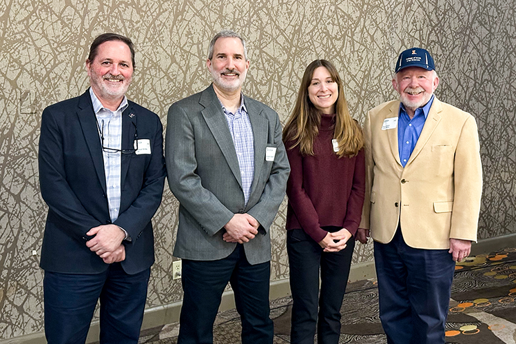 From left to right: Dean Bollero, Department Head Adam Davis, Professor Jessica Rutkoski, and Richard Siemer