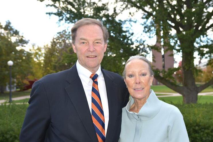 Stuart L. and Nancy J. Levenick in formal attire outdoors. 