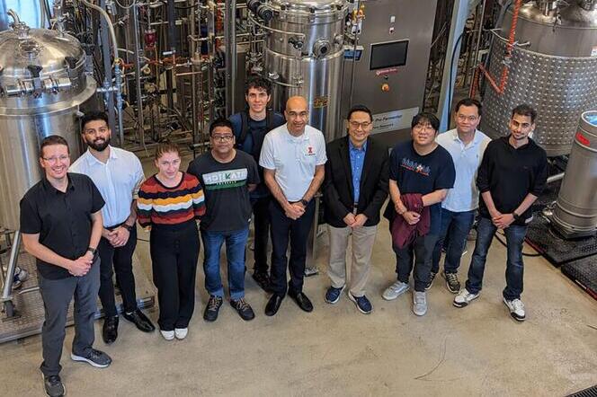 From left: Jeremy Guest, Sarang Bhagwat, Jayne Allen, Somesh Mishra, Benjamin Crosly (back), Vijay Singh, Huimin Zhao, Shih-I Tan, Vinh G. Tran, and Saman Shafaei. Credit: Julie Wurth/CABBI Communications from left: Jeremy Guest, Sarang Bhagwat, Jayne Allen, Somesh Mishra, Benjamin Crosly (back), Vijay Singh, Huimin Zhao, Shih-I Tan, Vinh G. Tran, and Saman Shafaei. Credit: Julie Wurth/CABBI Communications