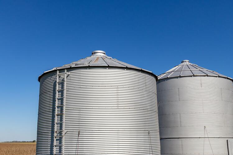 Two grain bins