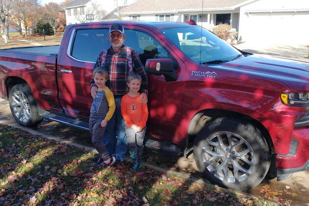 Bill Tarter pictured with his twin grandsons, Luke and Noah Steinke.