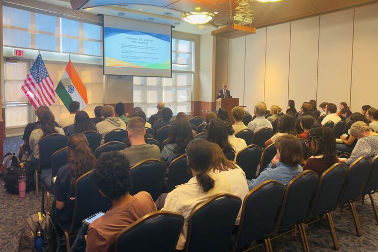 students at the Gulati lecture 