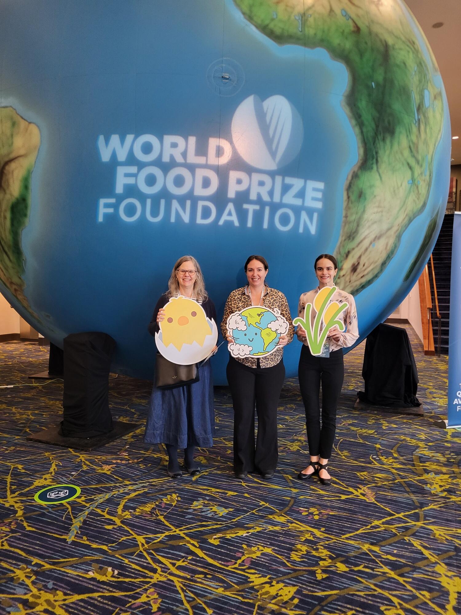 Mary Arends-Kuenning, Lauren Karplus, and Brighid Zelko at the World Food Prize.