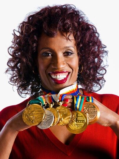 Jackie Joyner-Kersee Jackie Joyner-Kersee with Olympic medals