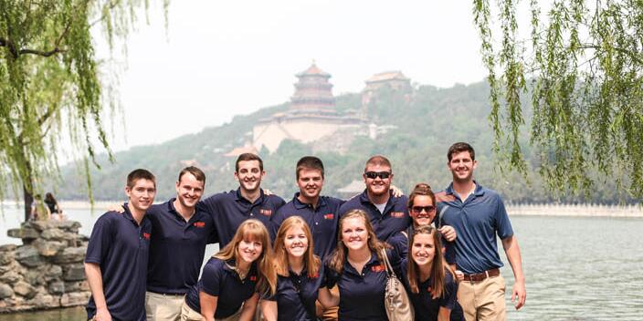 Students on a study abroad trip