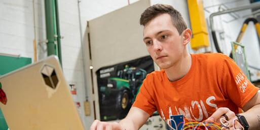 Student working on a computer