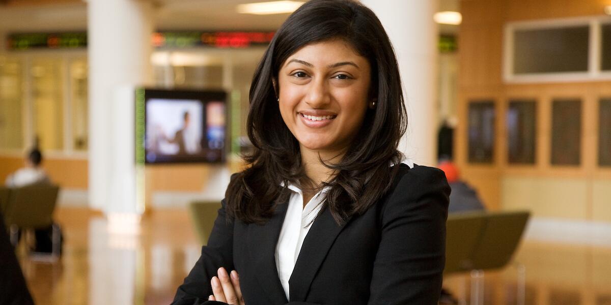 Student in business suit.