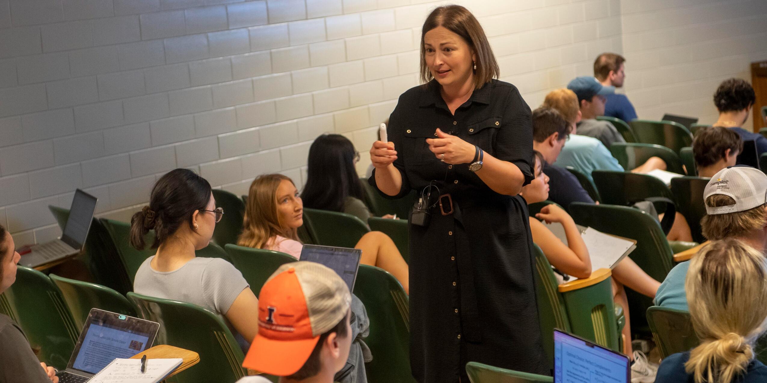 Instructor teaching in a classroom